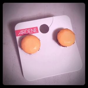 Salmon coloured earrings